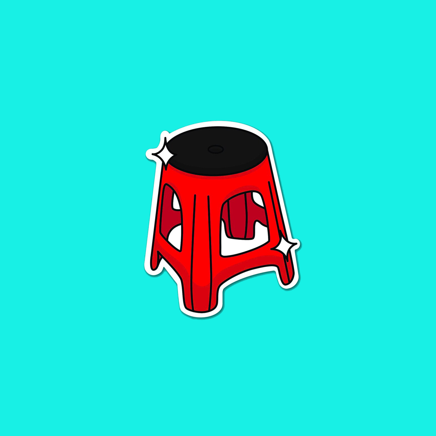 Red Stool Sticker