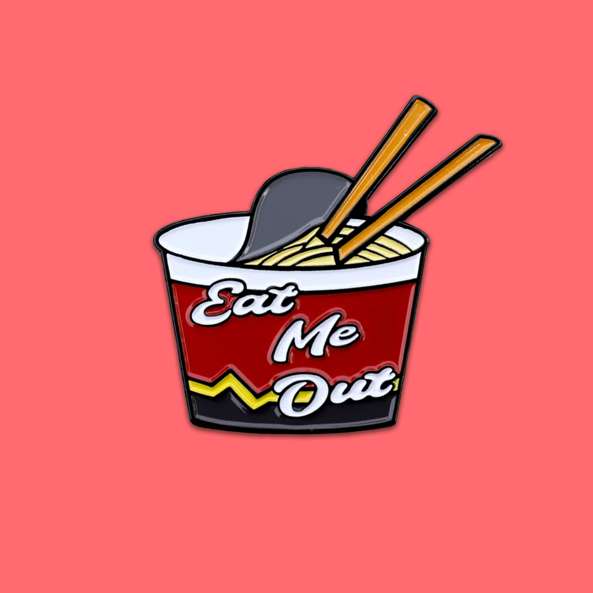 Eat Me Out Ramen Enamel Magnet – Anxiety and Kimbap