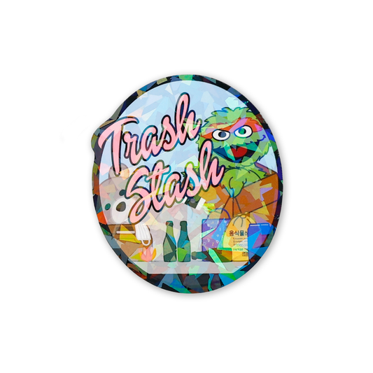 Trash Stash Holographic Sticker